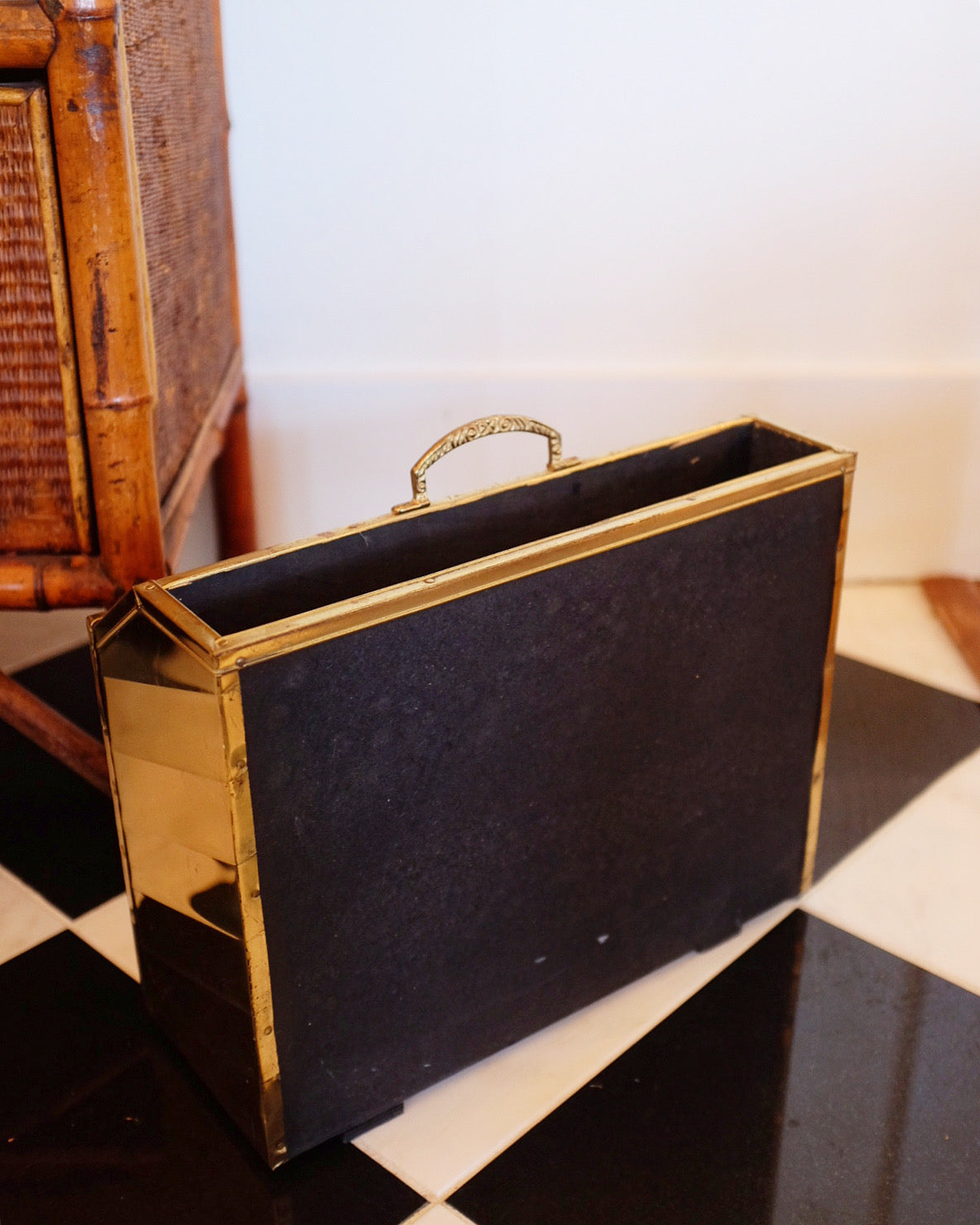 English Brass Magazine Rack