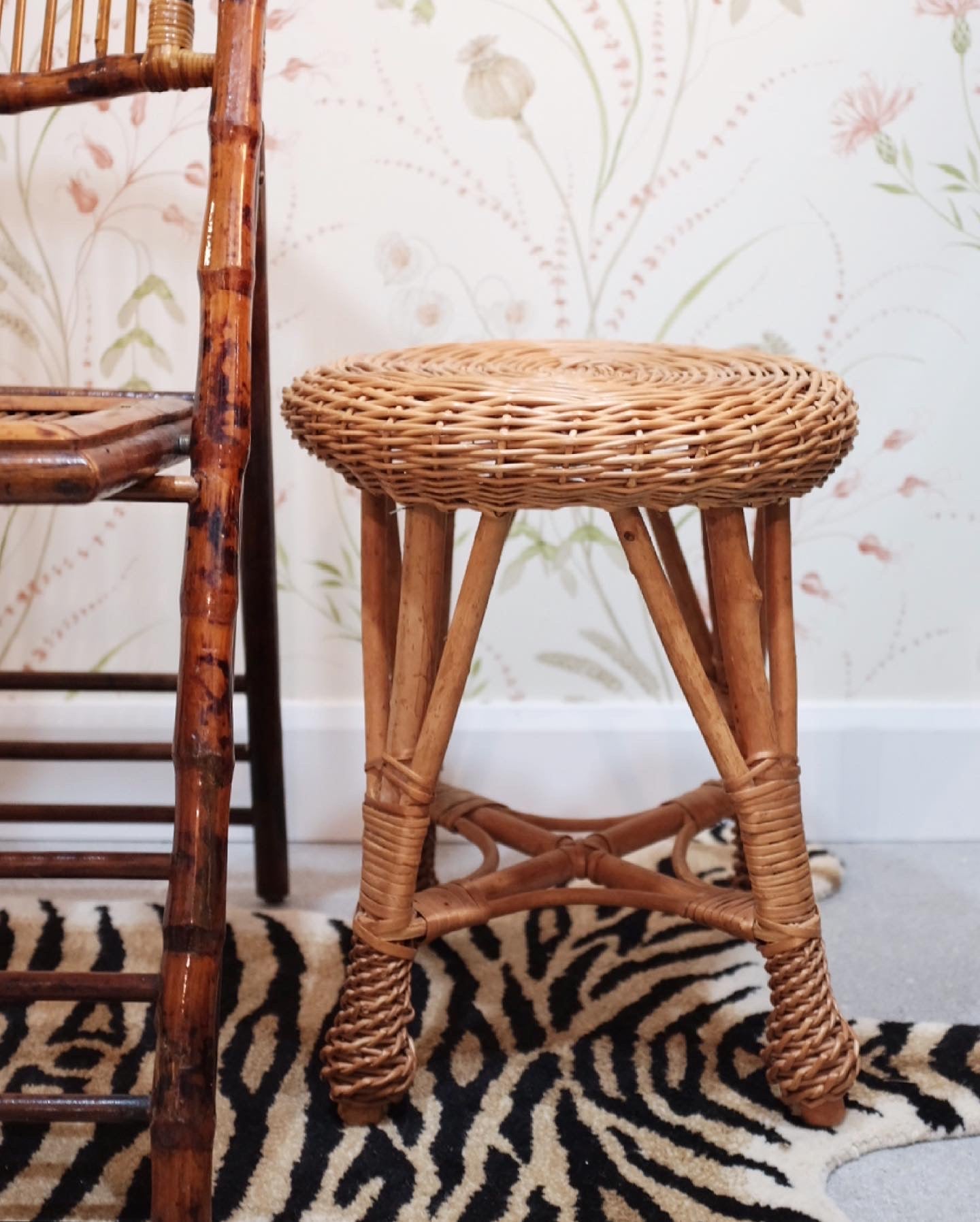 Wicker Stool/Side Table
