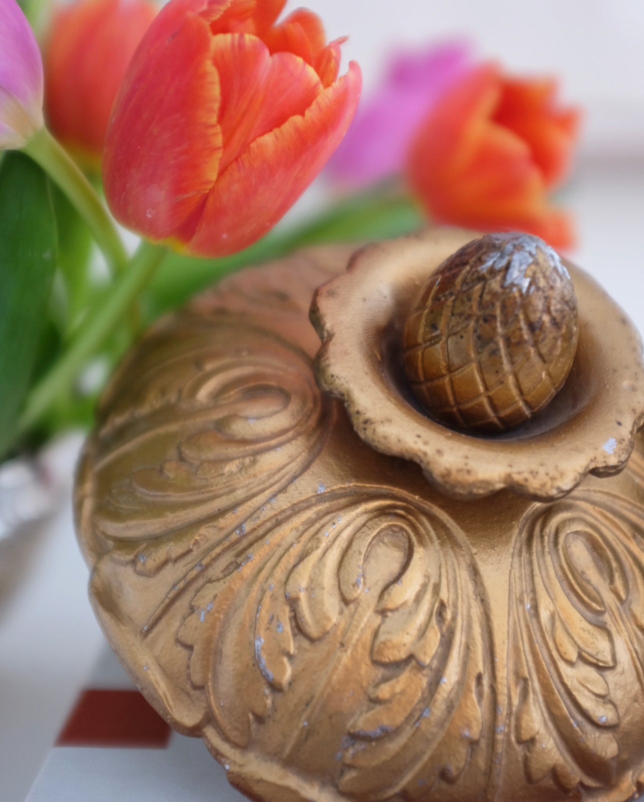 Early 20th C. Gilt Cast Metal Finials