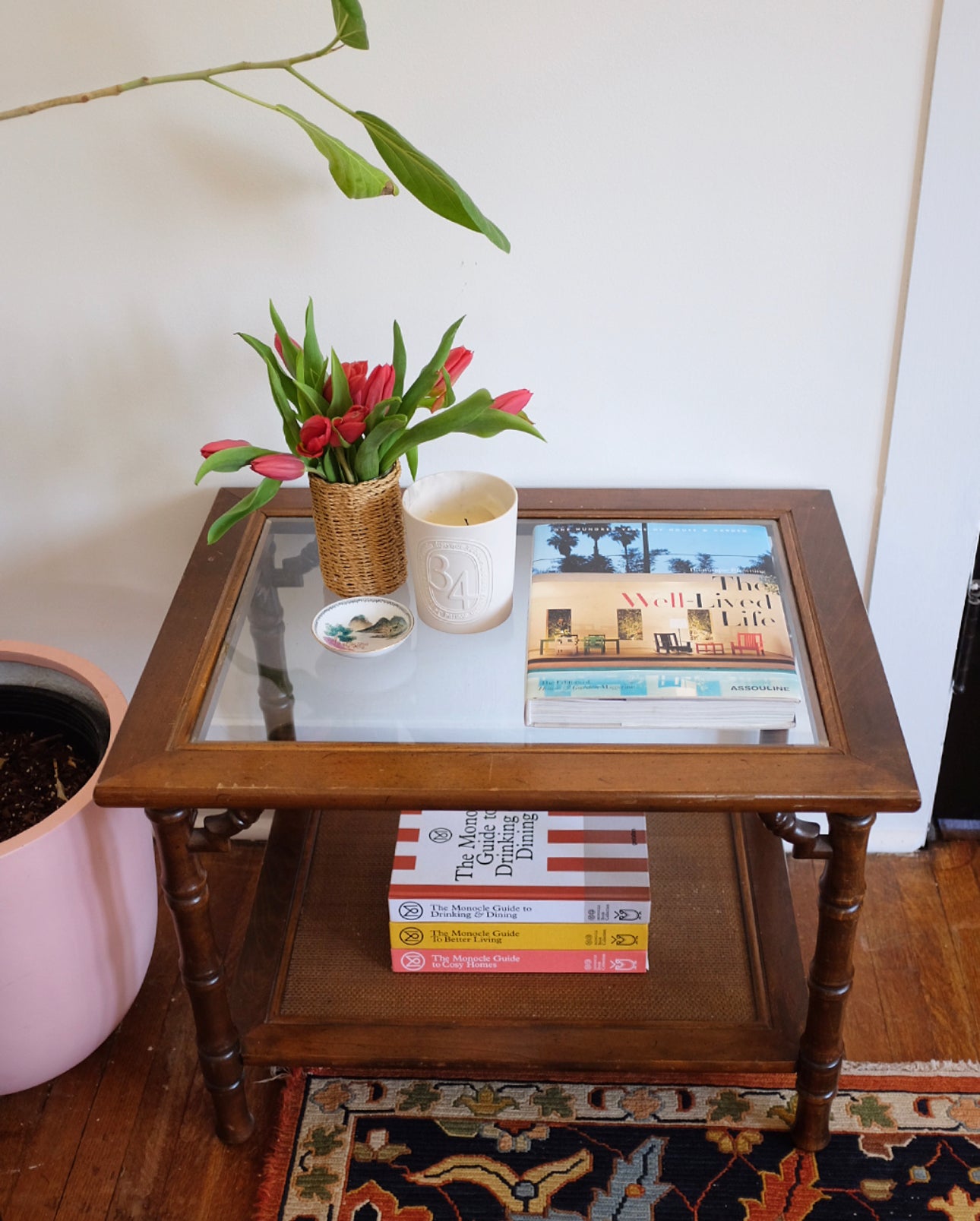 Faux Bamboo Table with Fretwork