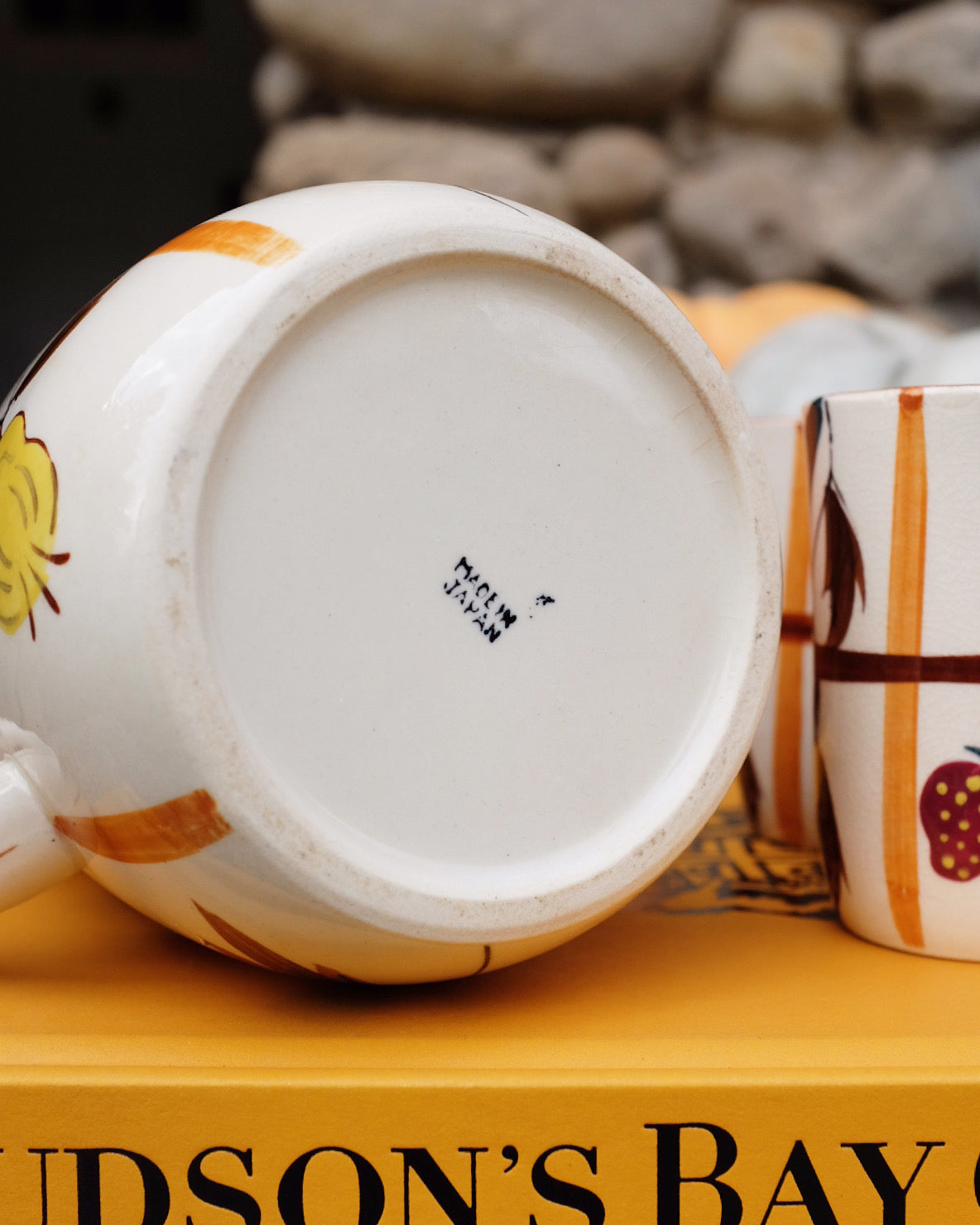 Japanese Painted Pitcher & Cups
