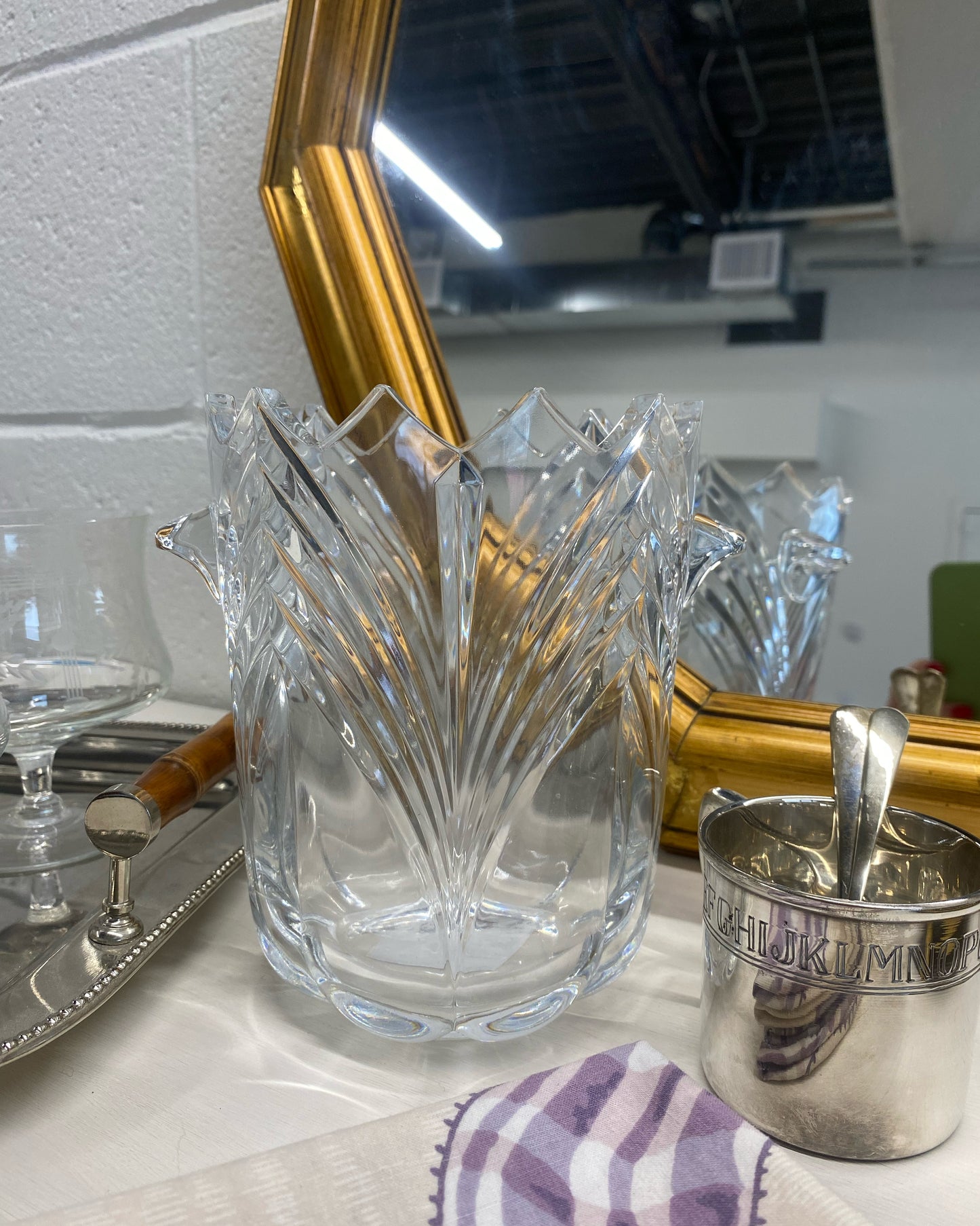 Cut Crystal Vase with Handles