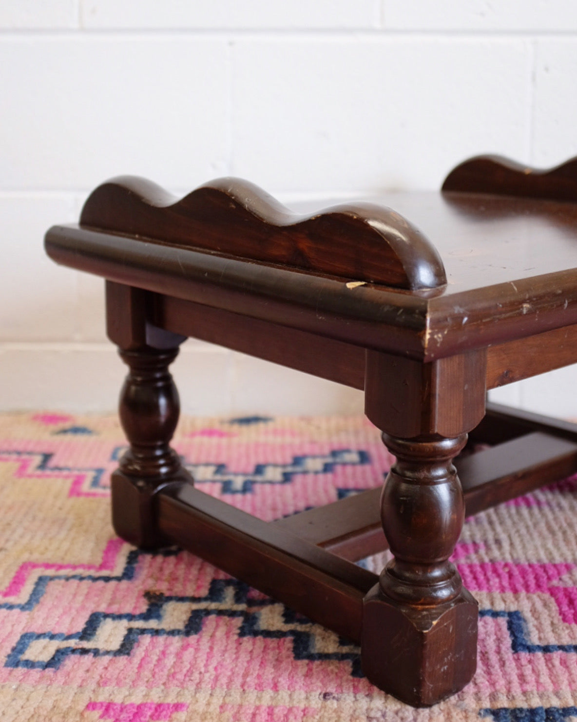 Small Burled Wood Scallop Table