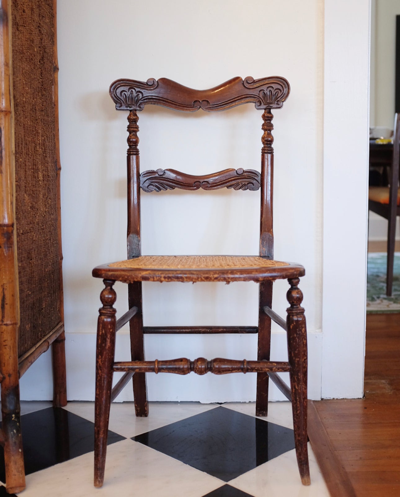Cane Seat Accent Chair