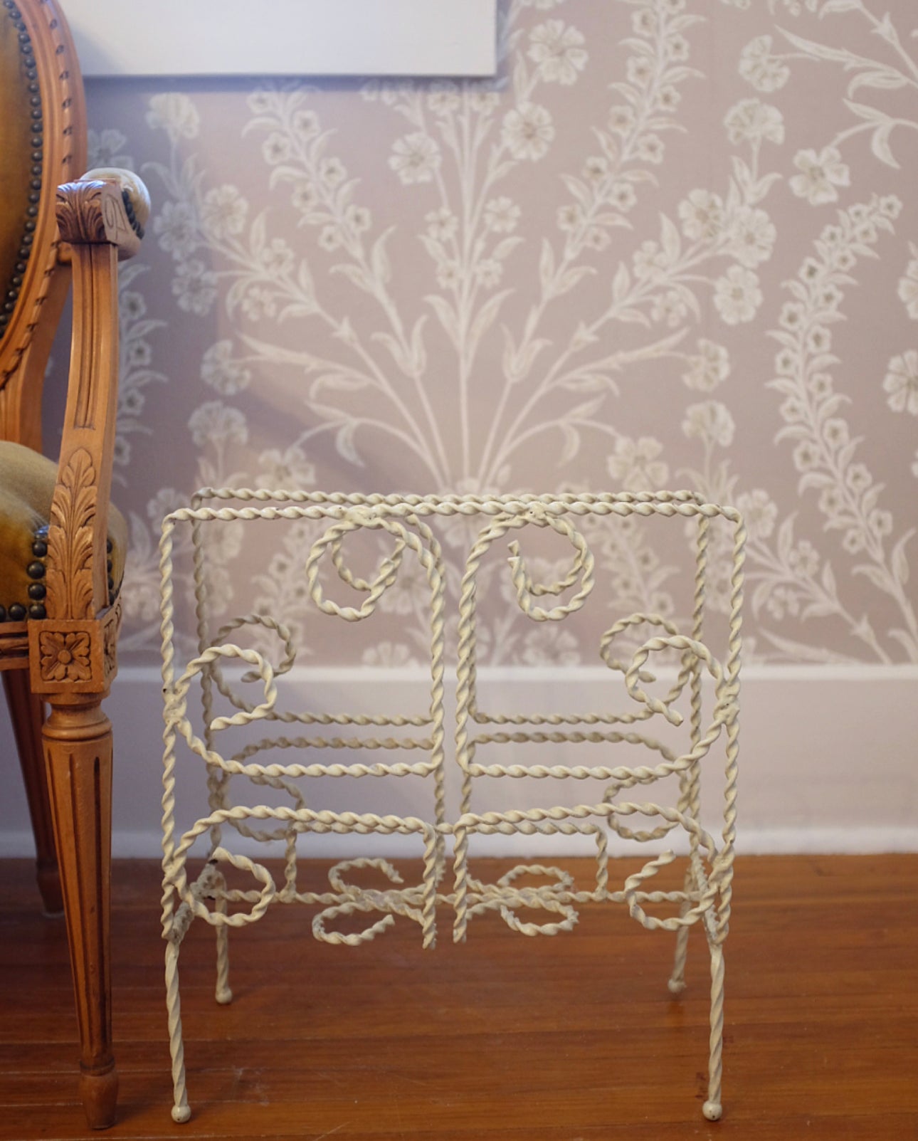 Twisted Wrought Iron Magazine Rack