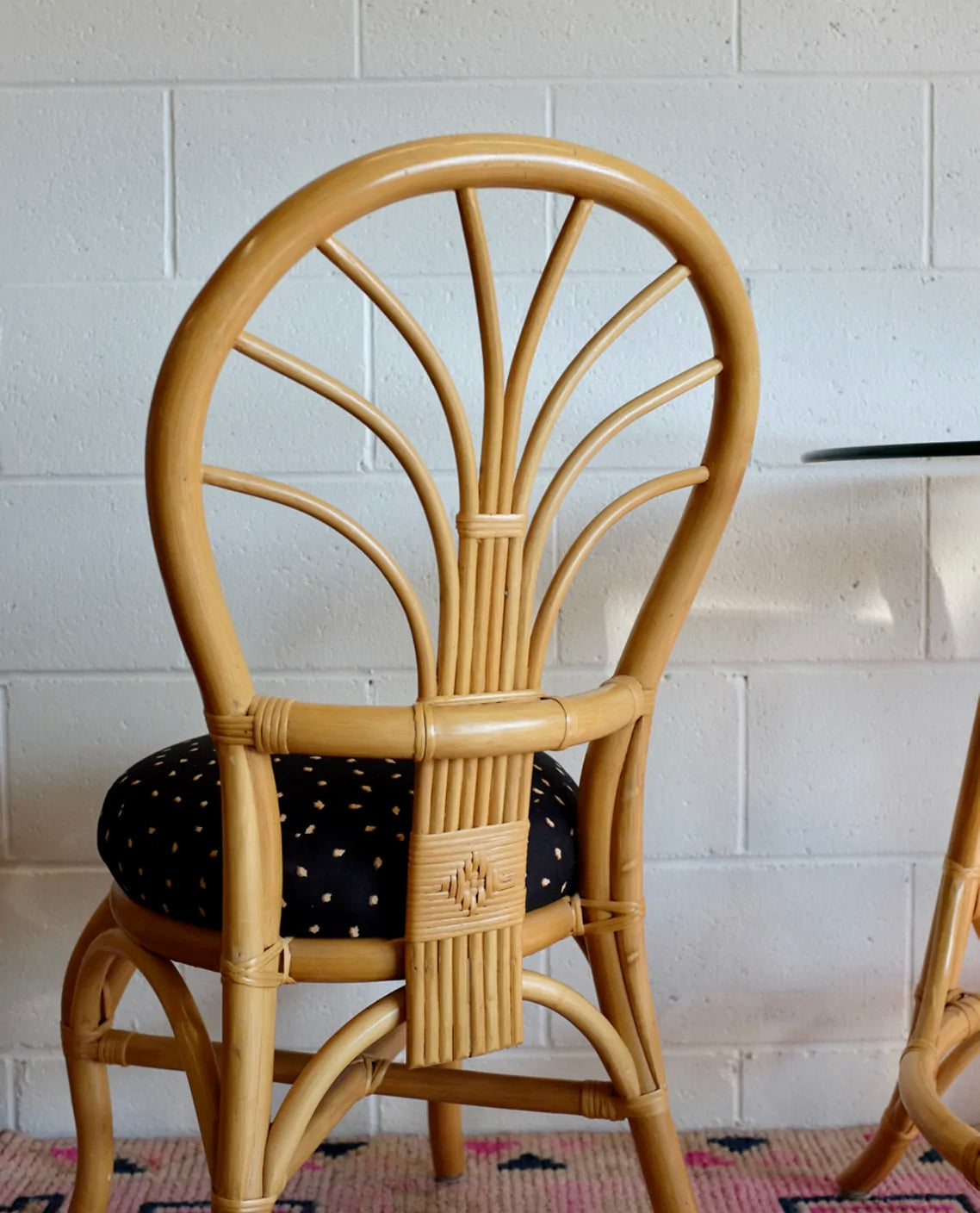 Rattan Table & Two Chairs Set