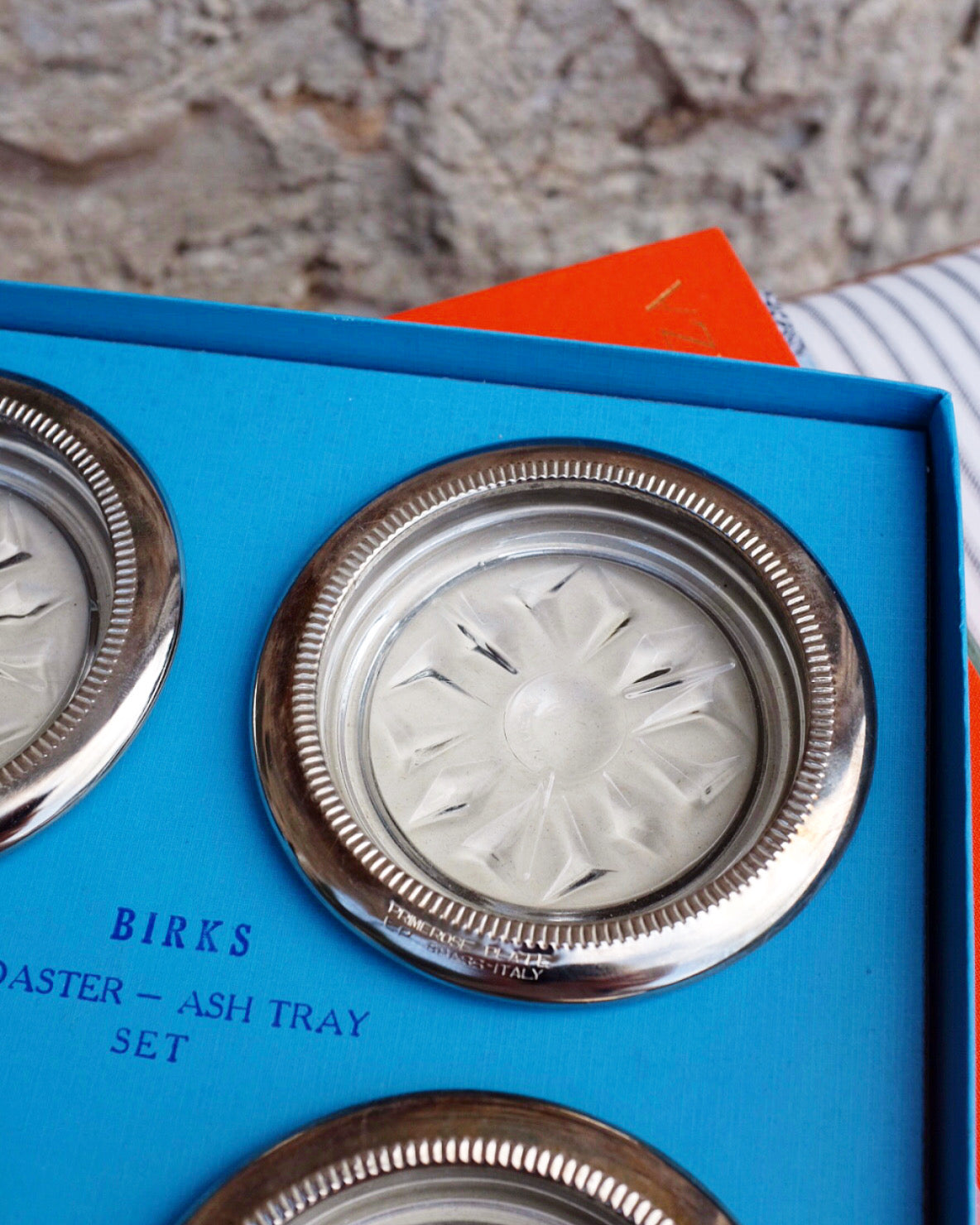 Set of 4 Birks Silver Plate Coasters in Original Box