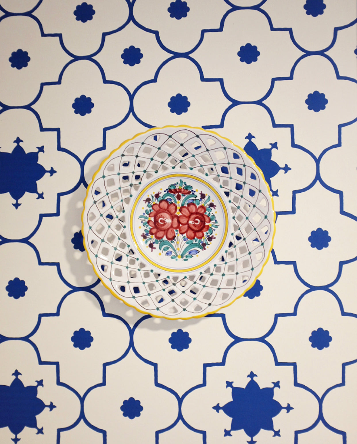 Lattice Portuguese Hand Painted Wall Plate
