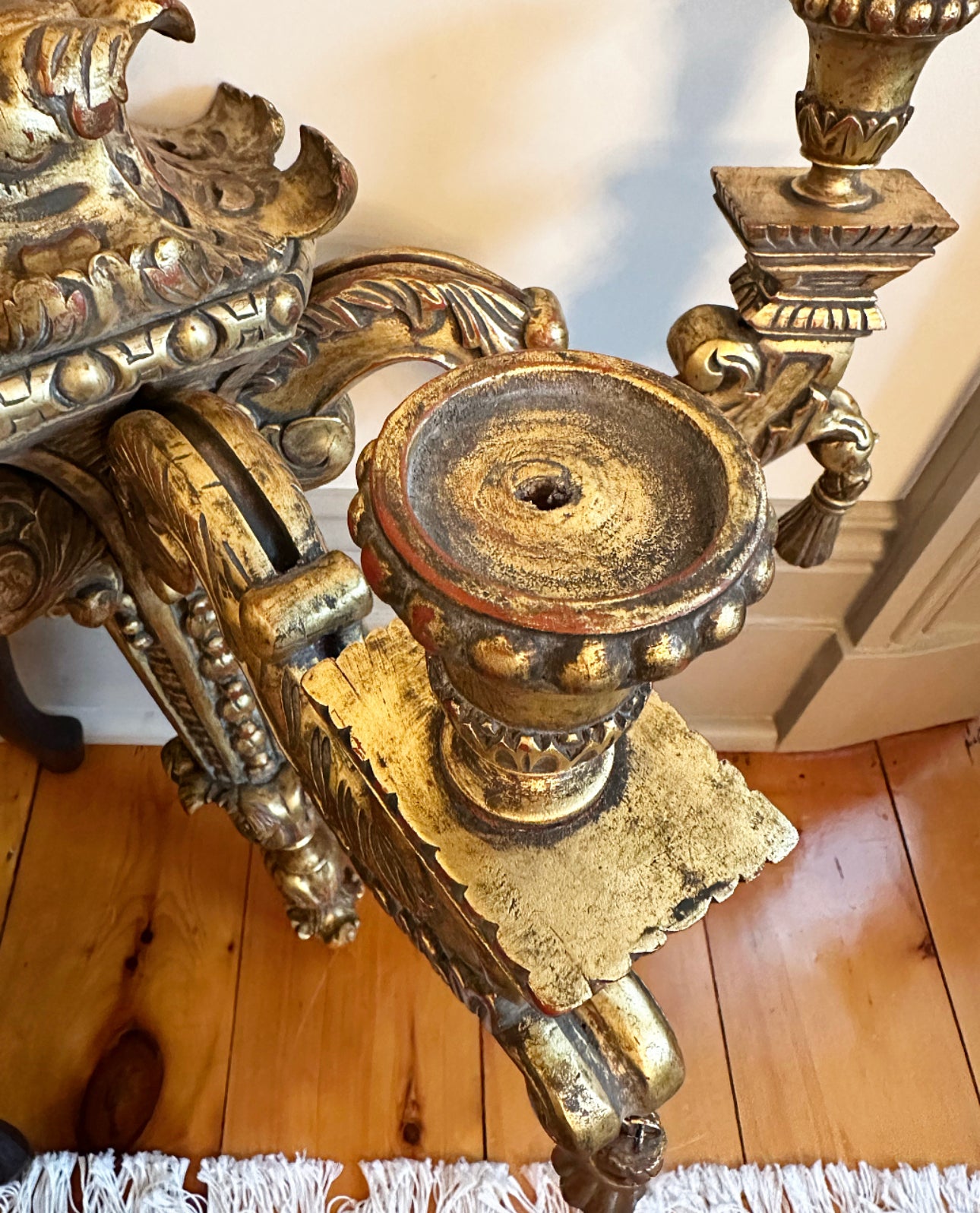 Large & Ornate Gilded Wood Sconces