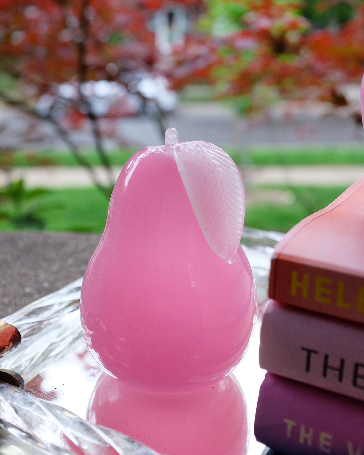 Pink Glass Pear & Strawberry