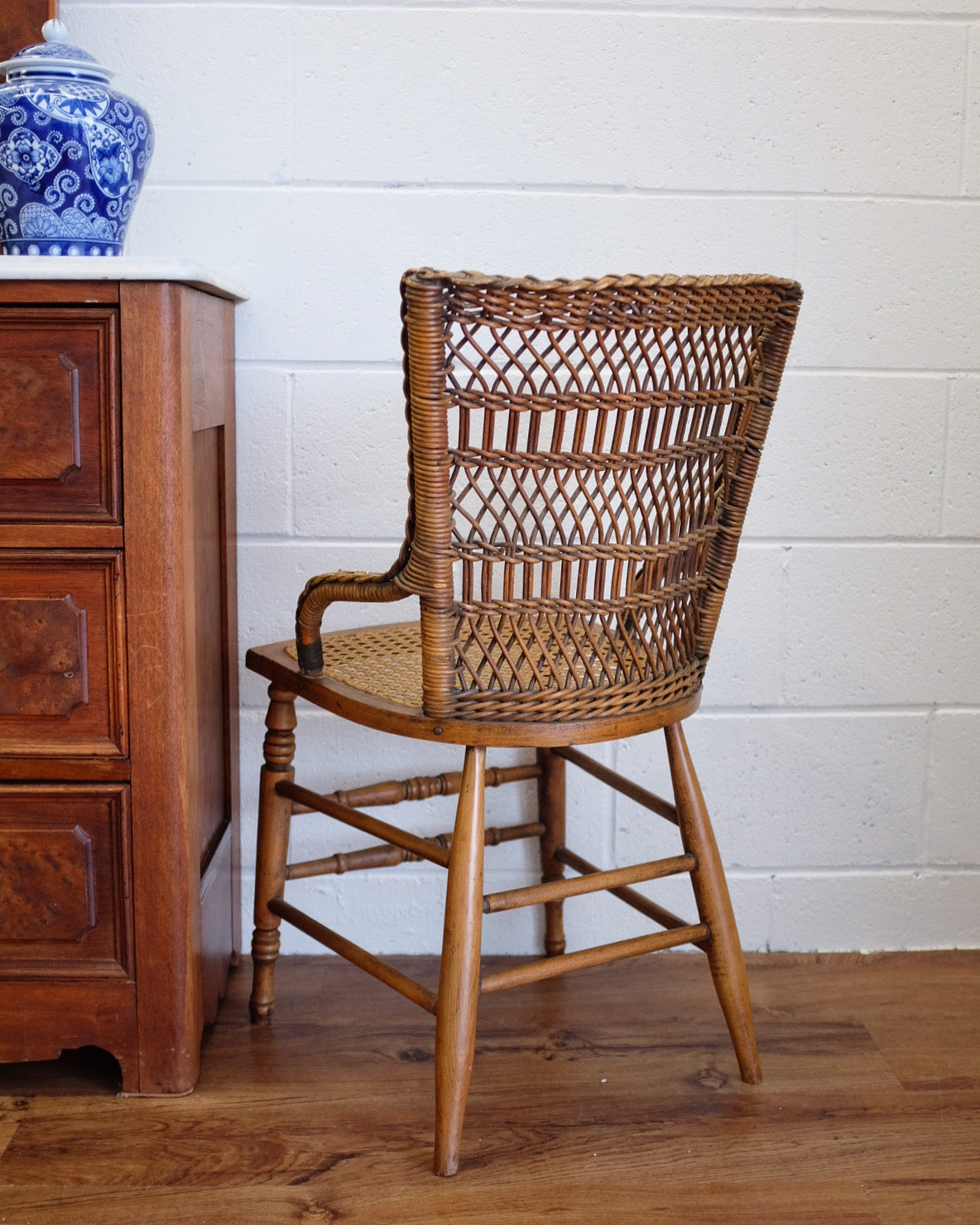 Braided Wicker Accent Chair