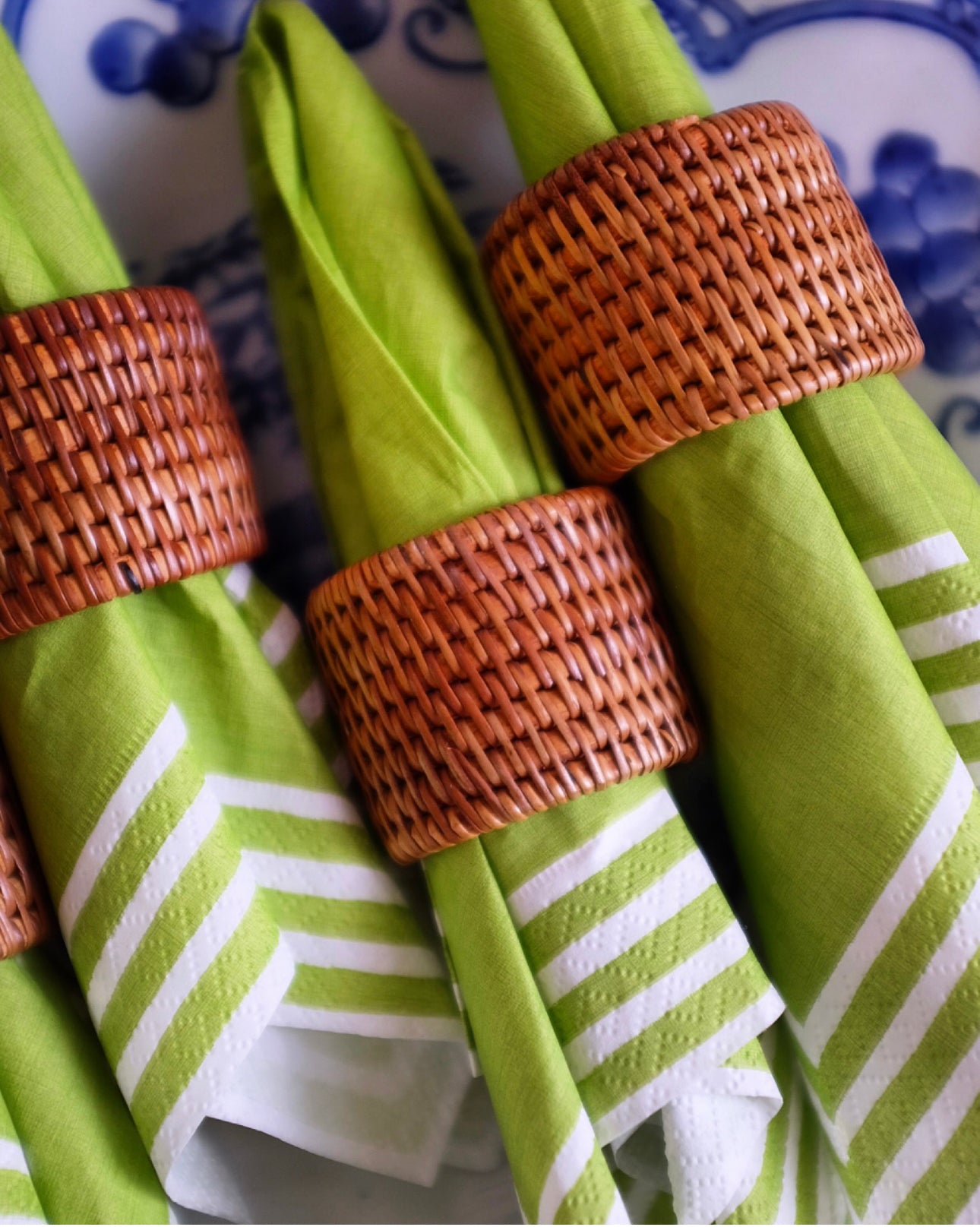 Set of 4 Wicker Napkin Rings