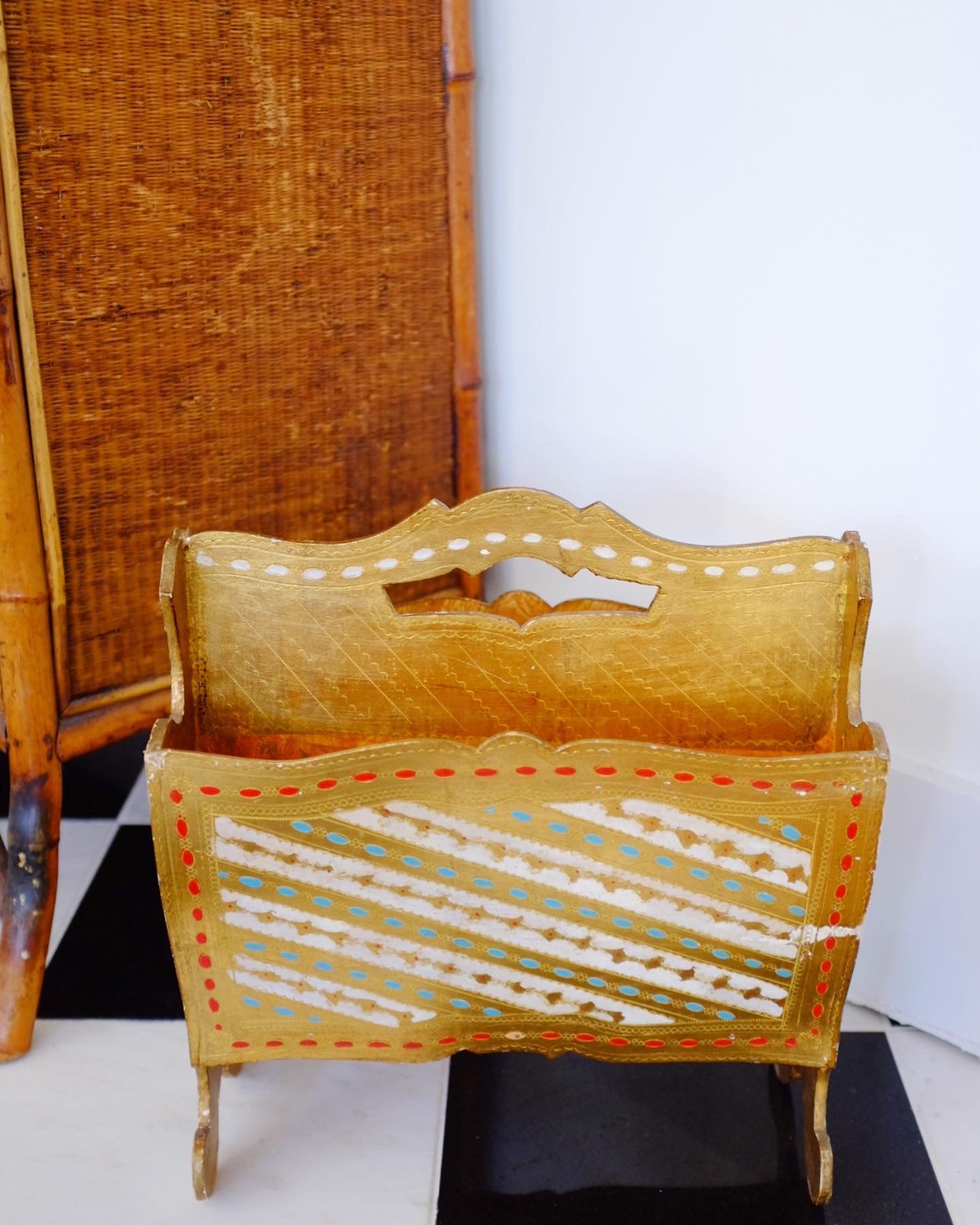 1950s Florentine Magazine Rack