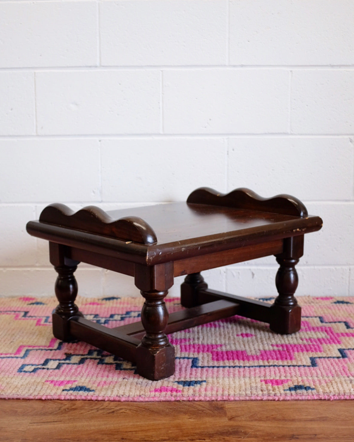 Small Burled Wood Scallop Table