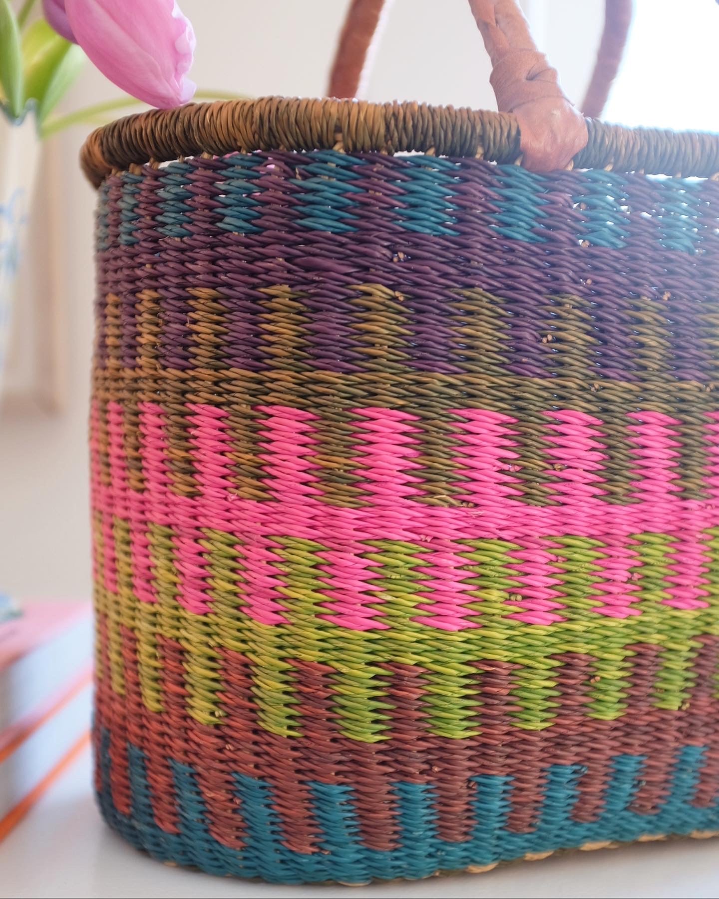 Colourful Wicker Bag