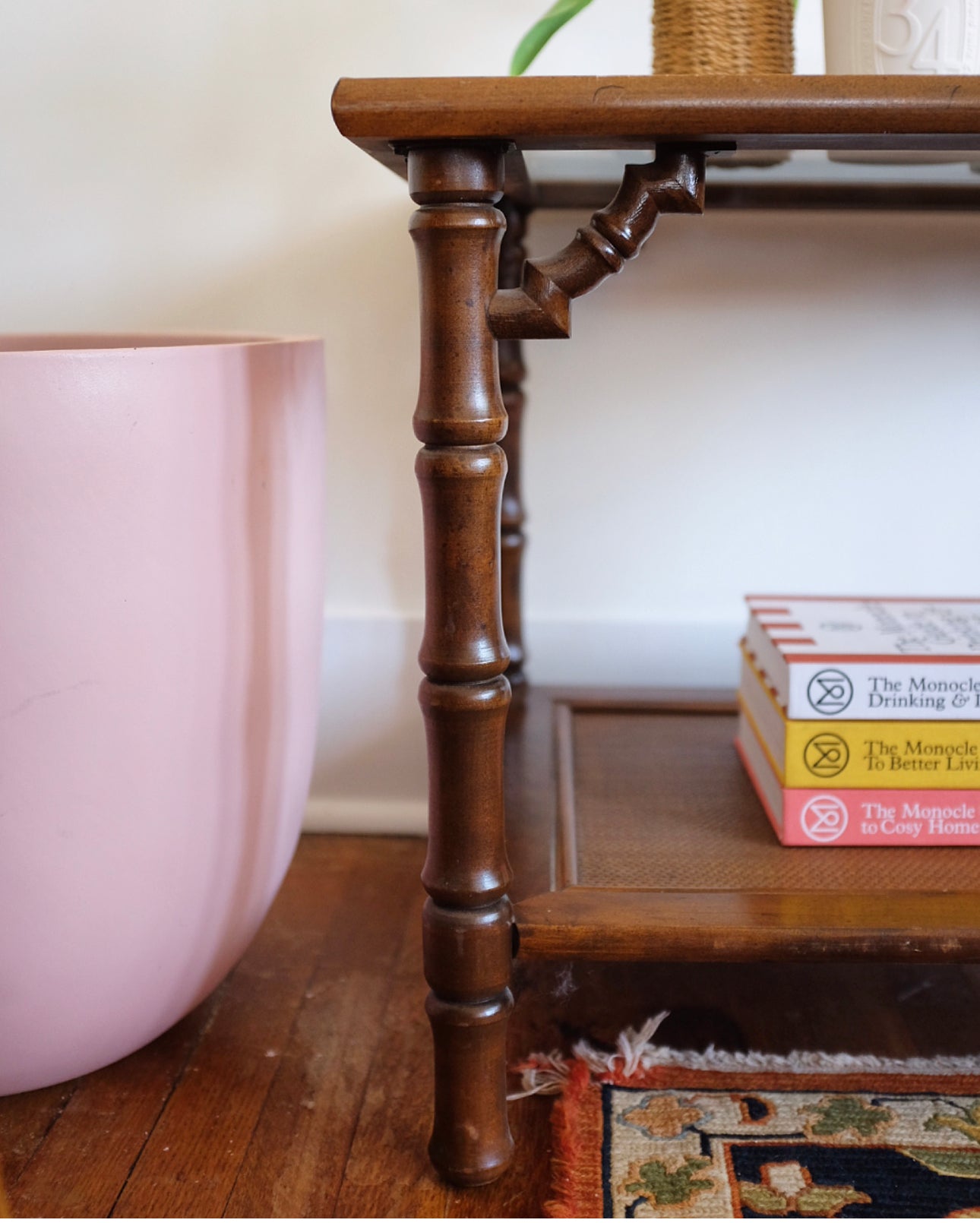 Faux Bamboo Table with Fretwork
