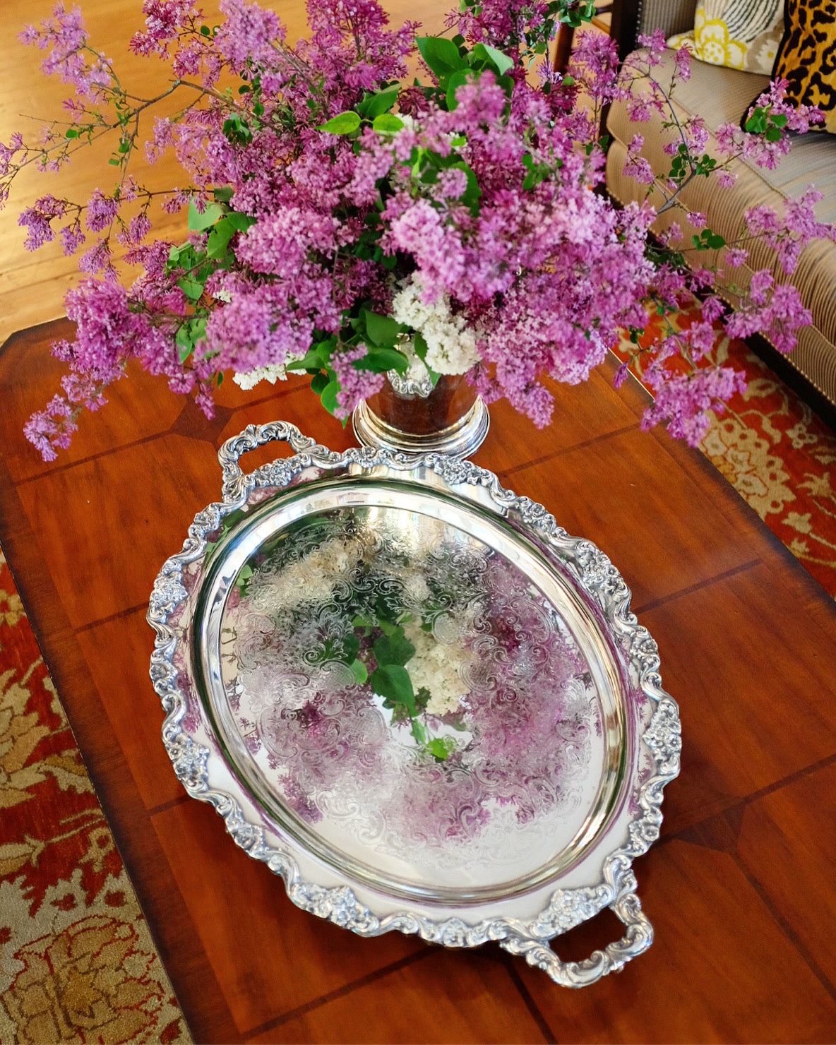 Large Oval Silver Plate Tray