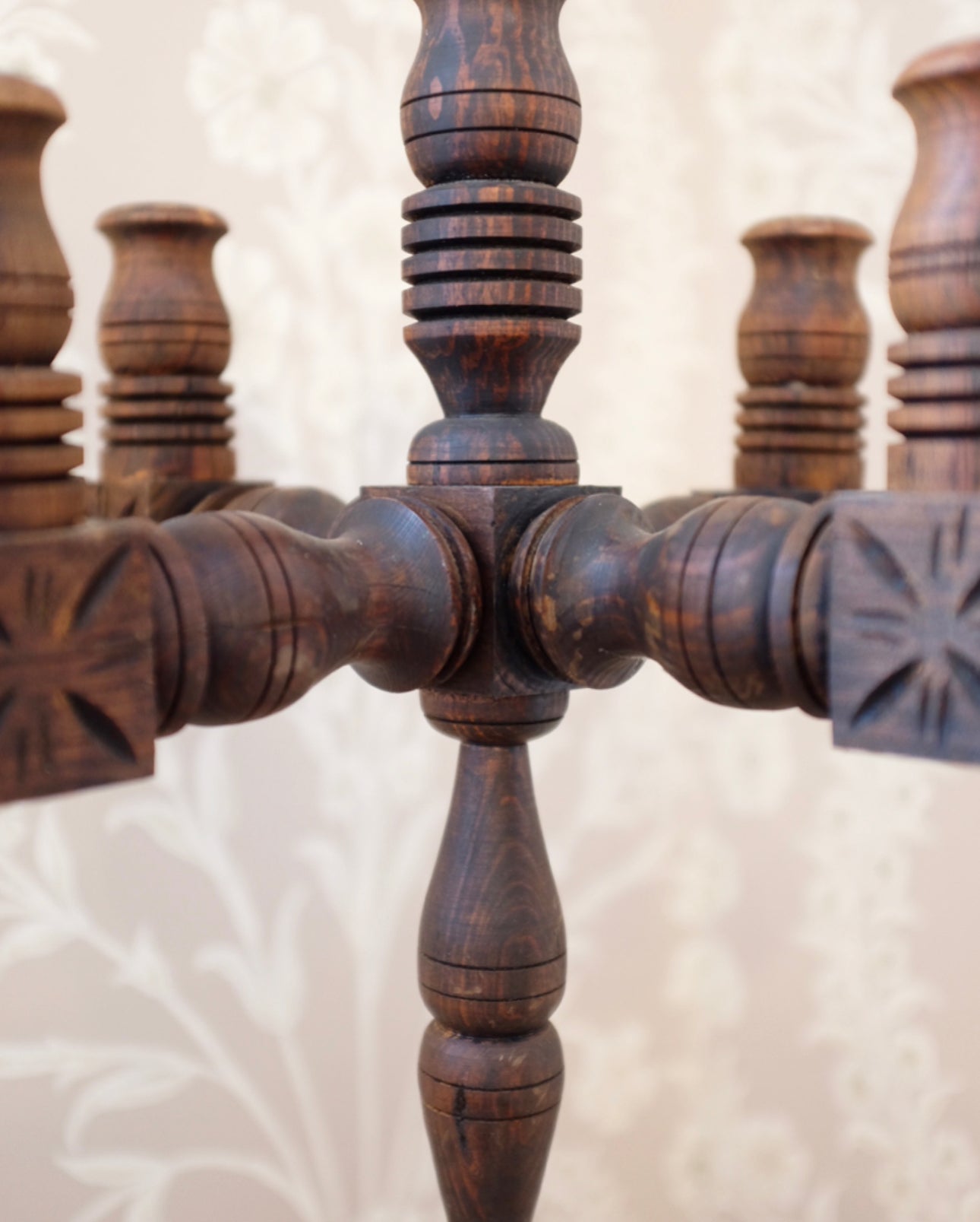 Carved Wood Candelabra