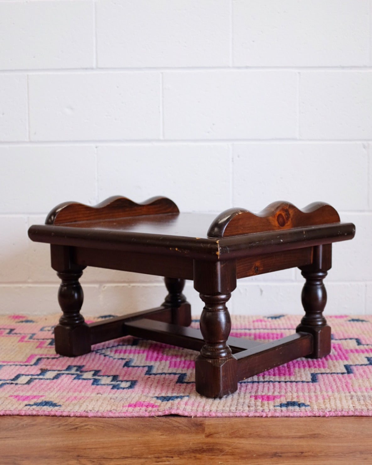 Small Burled Wood Scallop Table