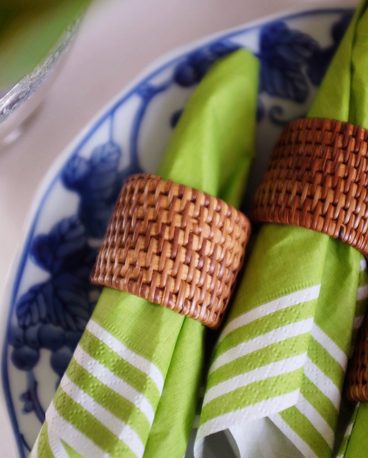 Set of 4 Wicker Napkin Rings