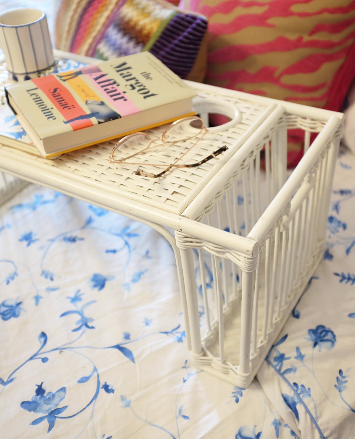 White Wicker Breakfast Tray