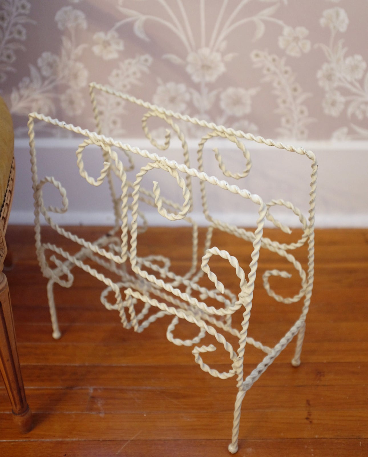 Twisted Wrought Iron Magazine Rack