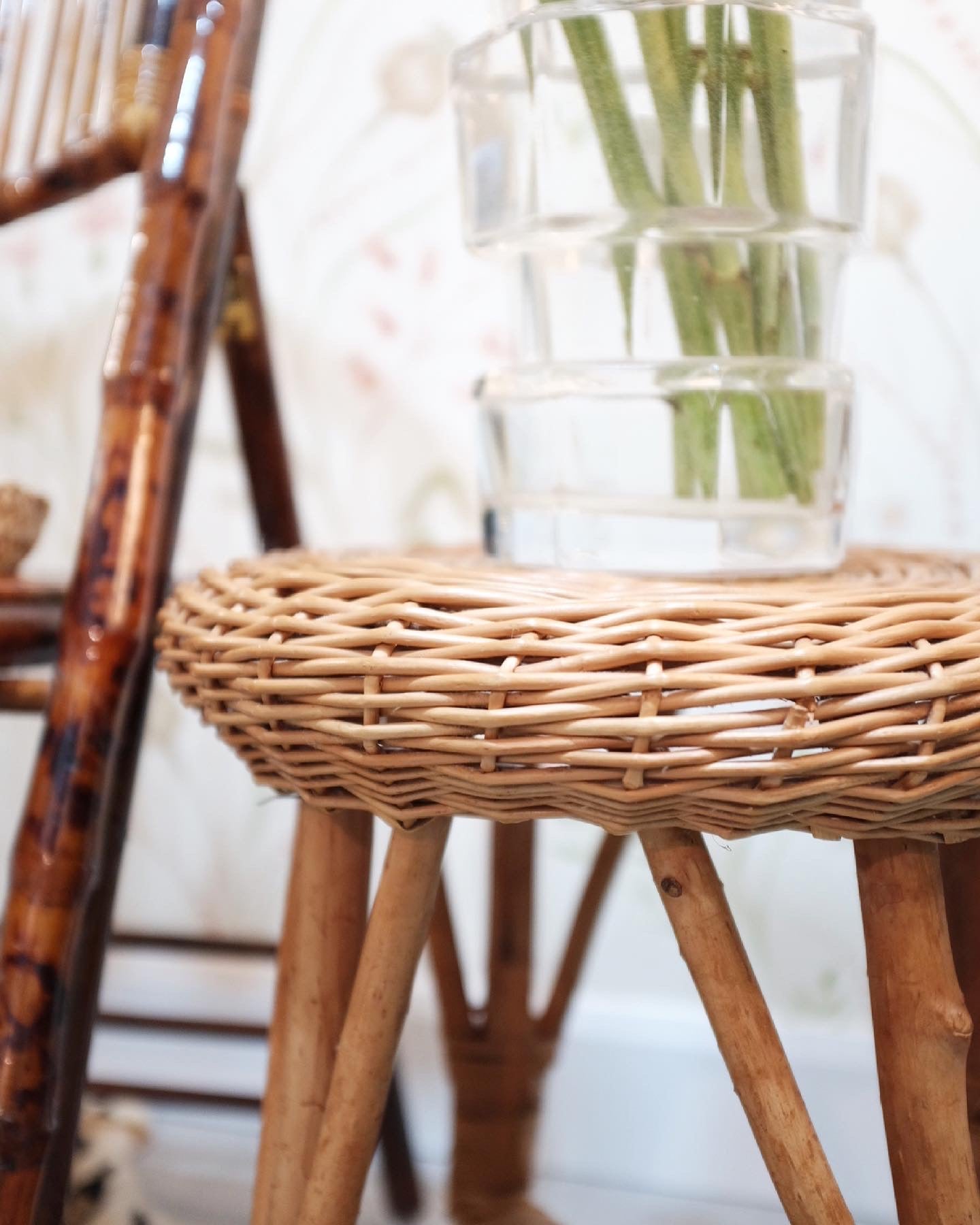 Wicker Stool/Side Table