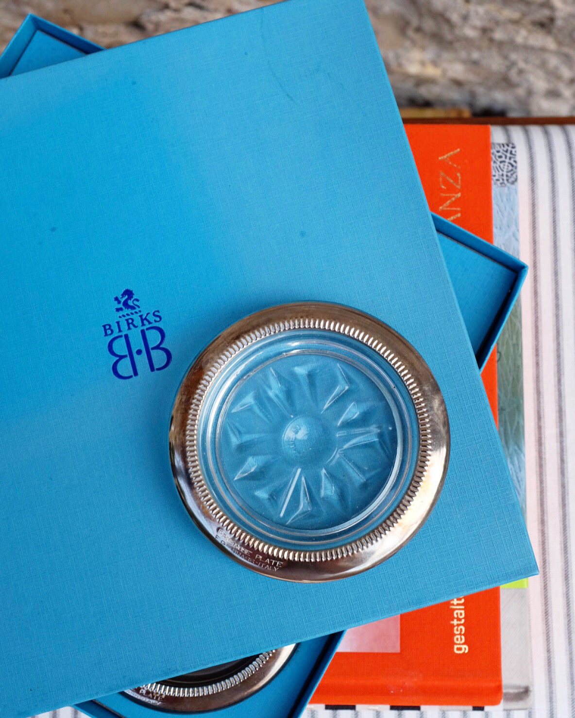 Set of 4 Birks Silver Plate Coasters in Original Box
