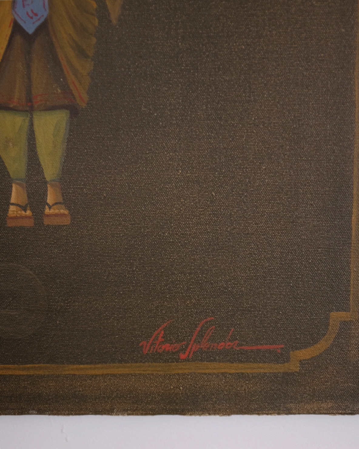 Set of 4 Vitorio Splendore Original Signed Asian Warrior Paintings