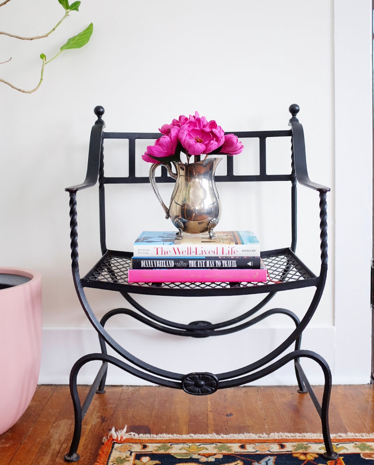 Mid Century Wrought Iron Savonarola Style Chair