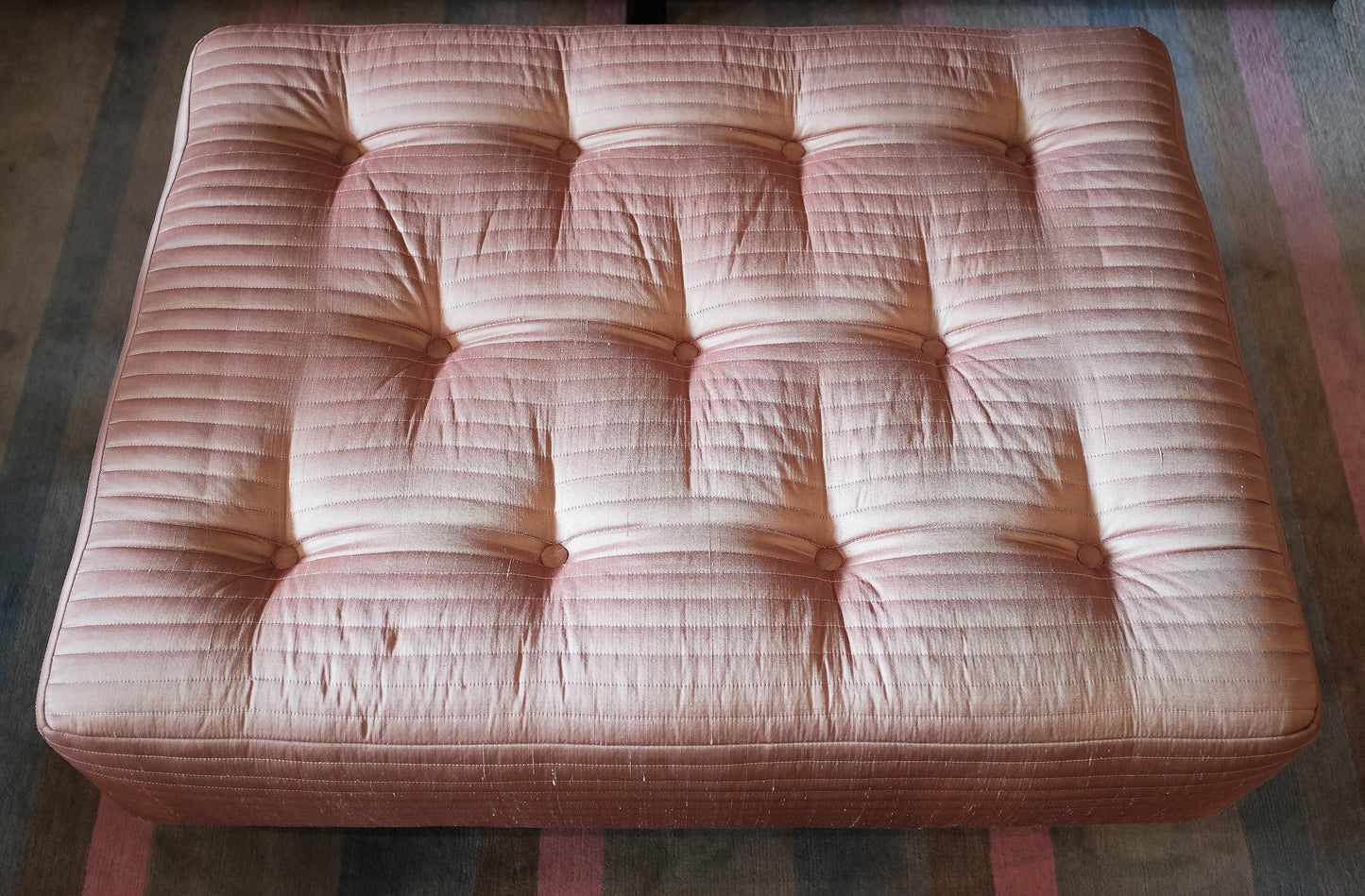 Terracotta Silk Ottoman
