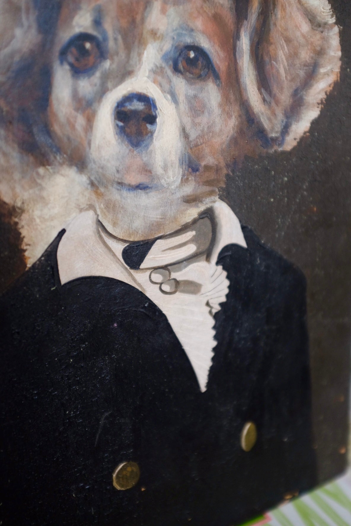 French Dog Oil Portrait