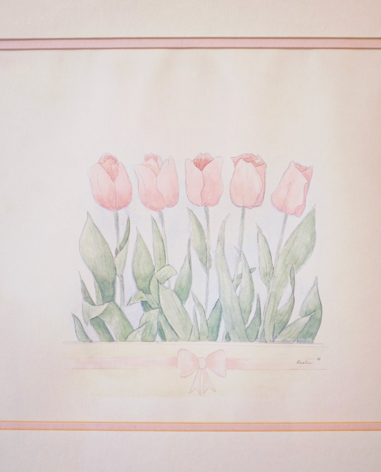 Pink Tulip Original Artwork