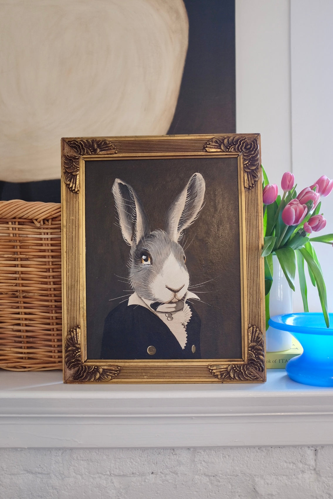 French Rabbit Oil Painting