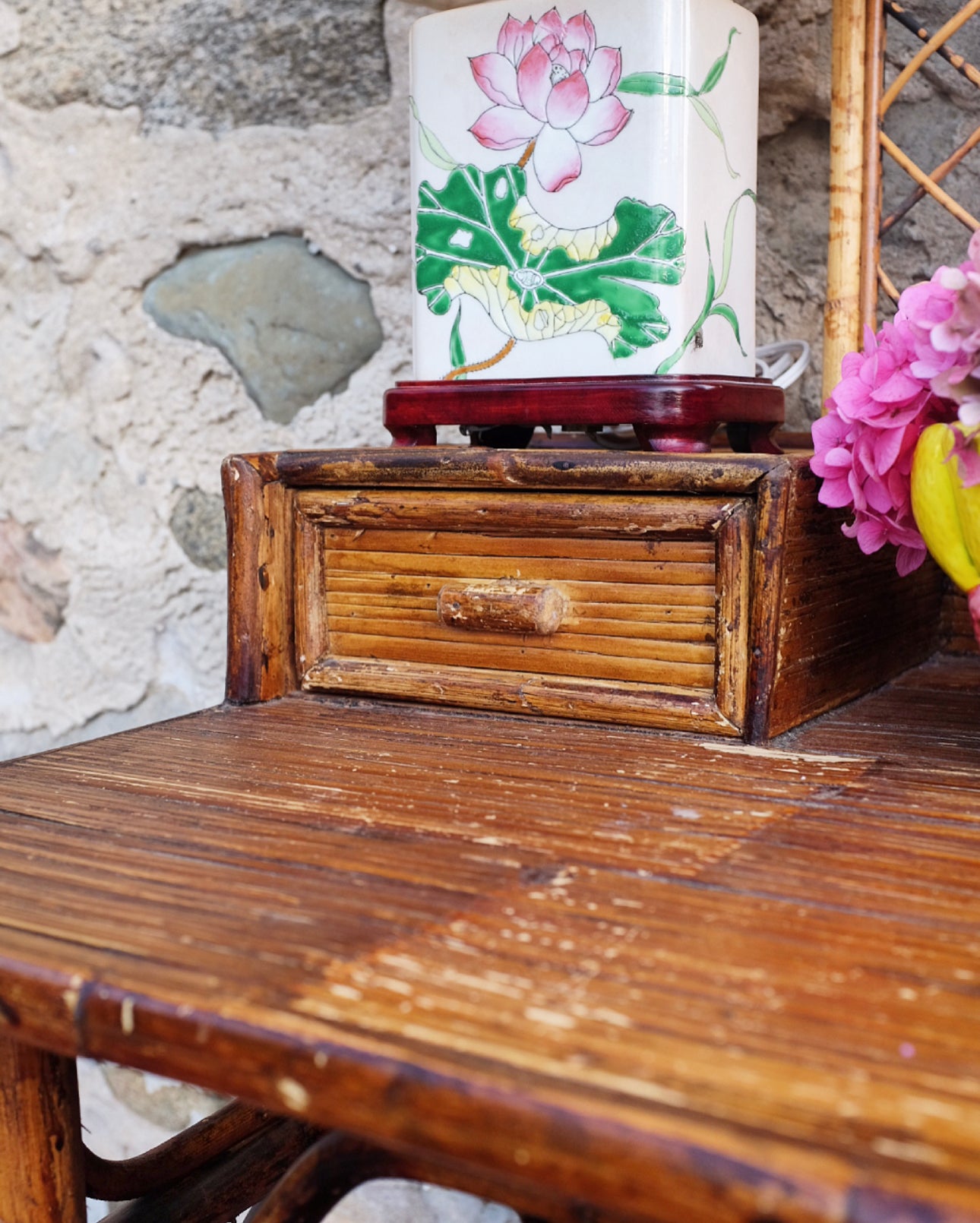 Burnt Bamboo Writing Desk