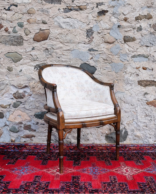 Faux Bamboo Barrel Chair