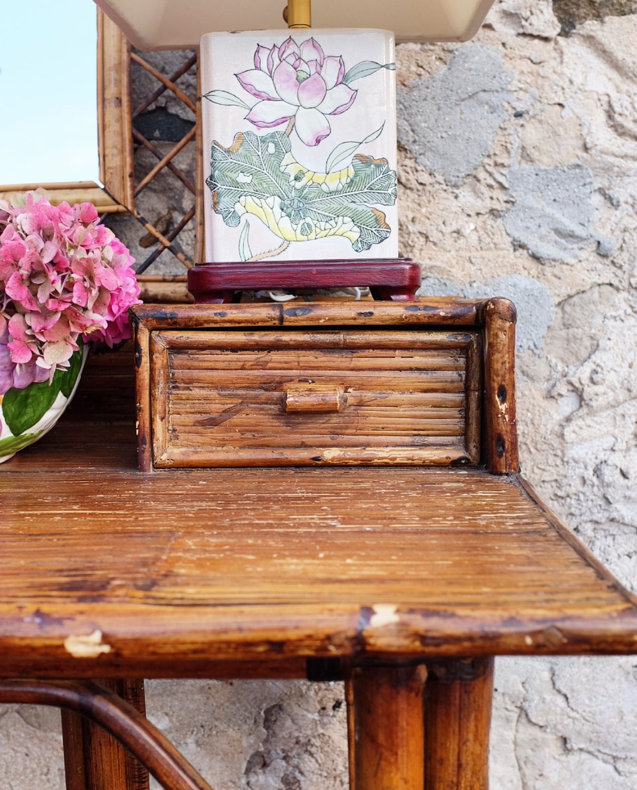 Burnt Bamboo Writing Desk