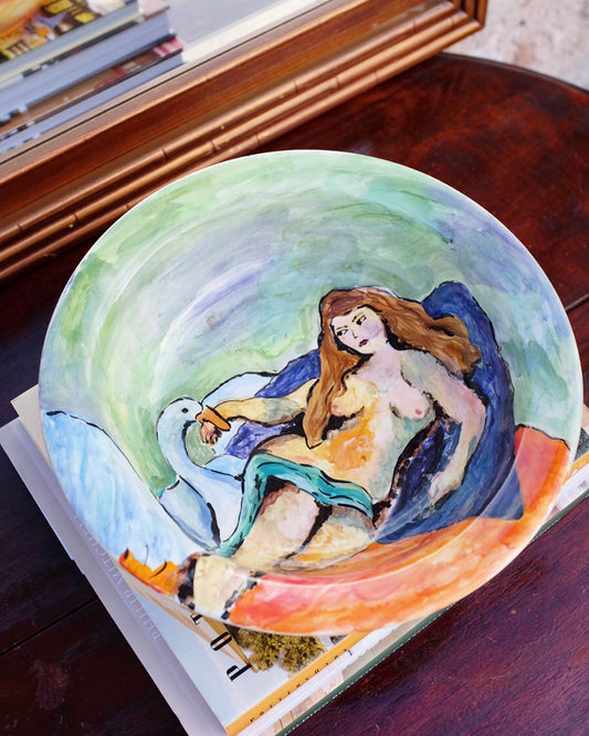 Leda and the Swan Painted Bowl