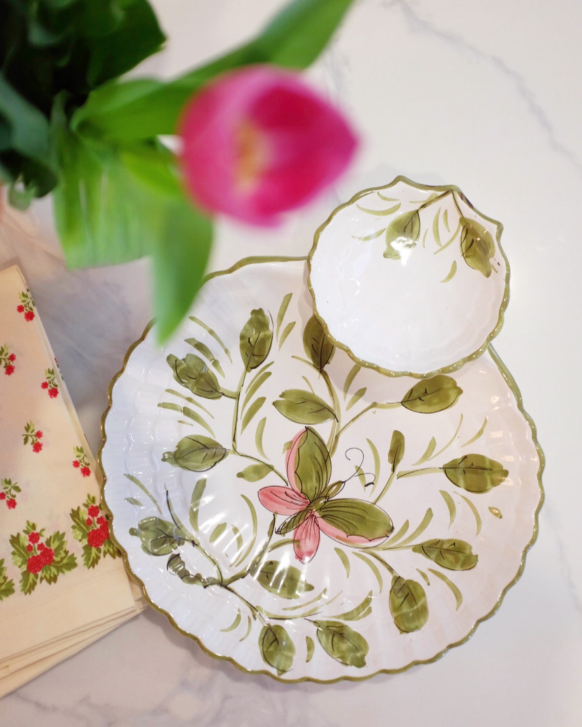 Italian Hand Painted Serving & Dip Bowl