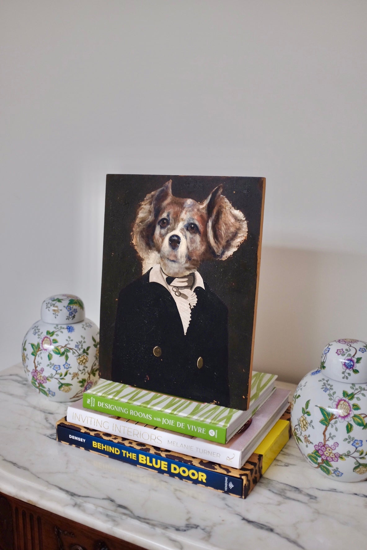 French Dog Oil Portrait