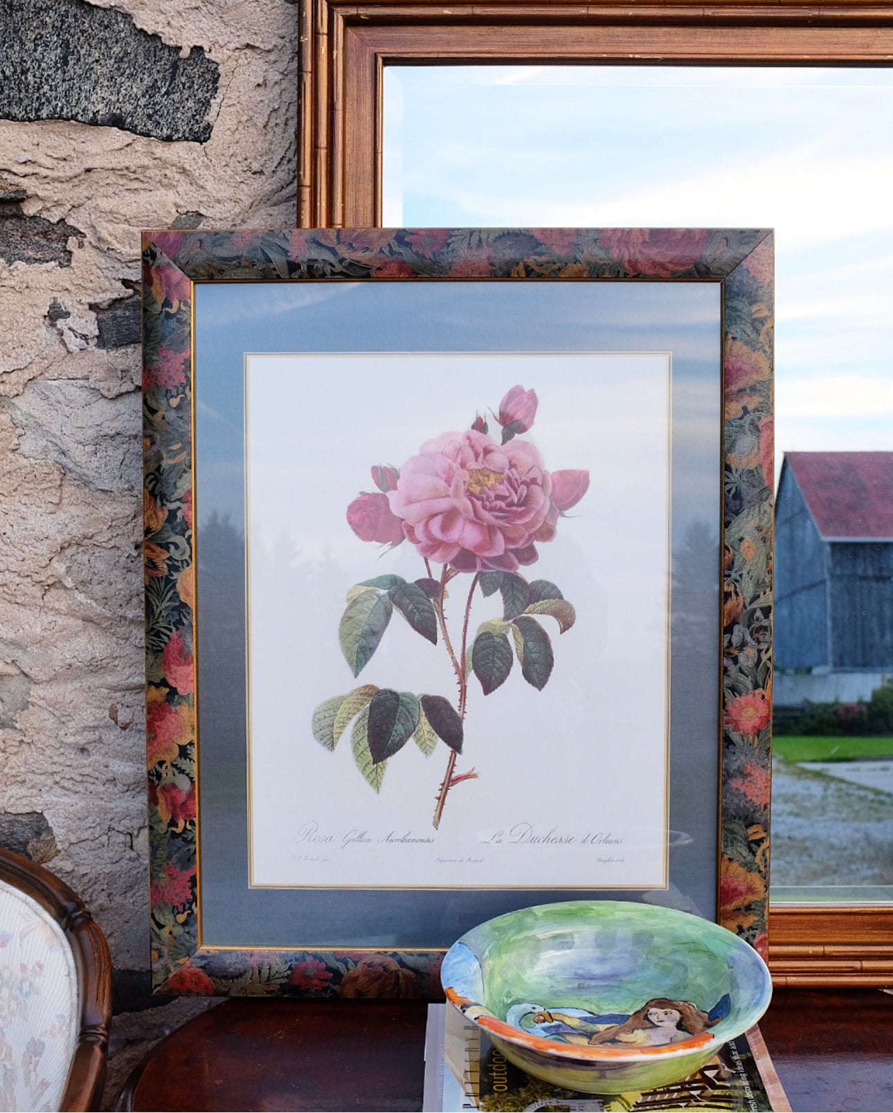 Botanical Print with Floral Frame