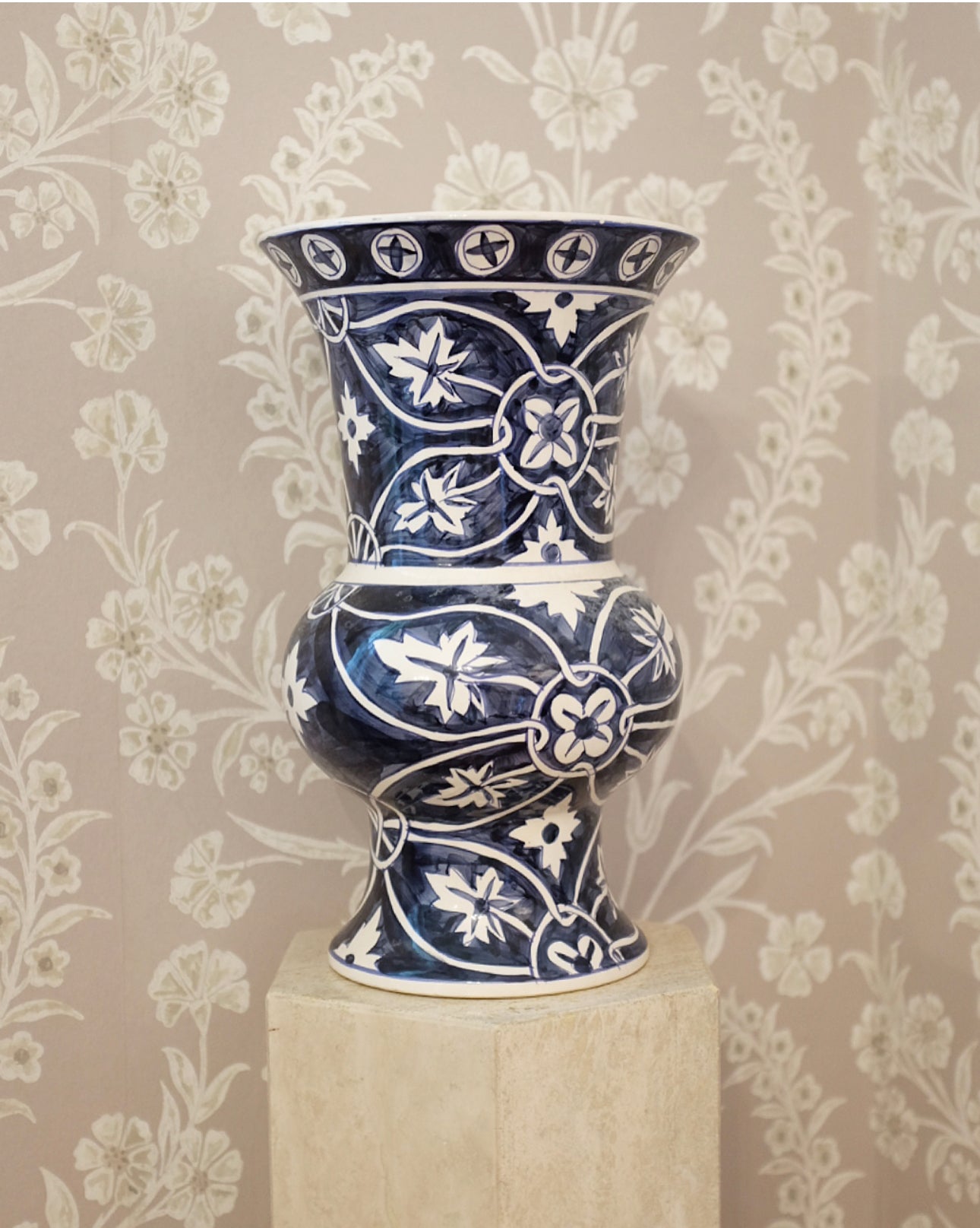Urn Shaped Blue and White Vase