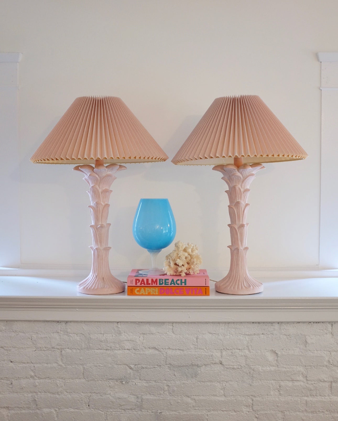 Pair of Serge Roche Style Palm Tree Table Lamps