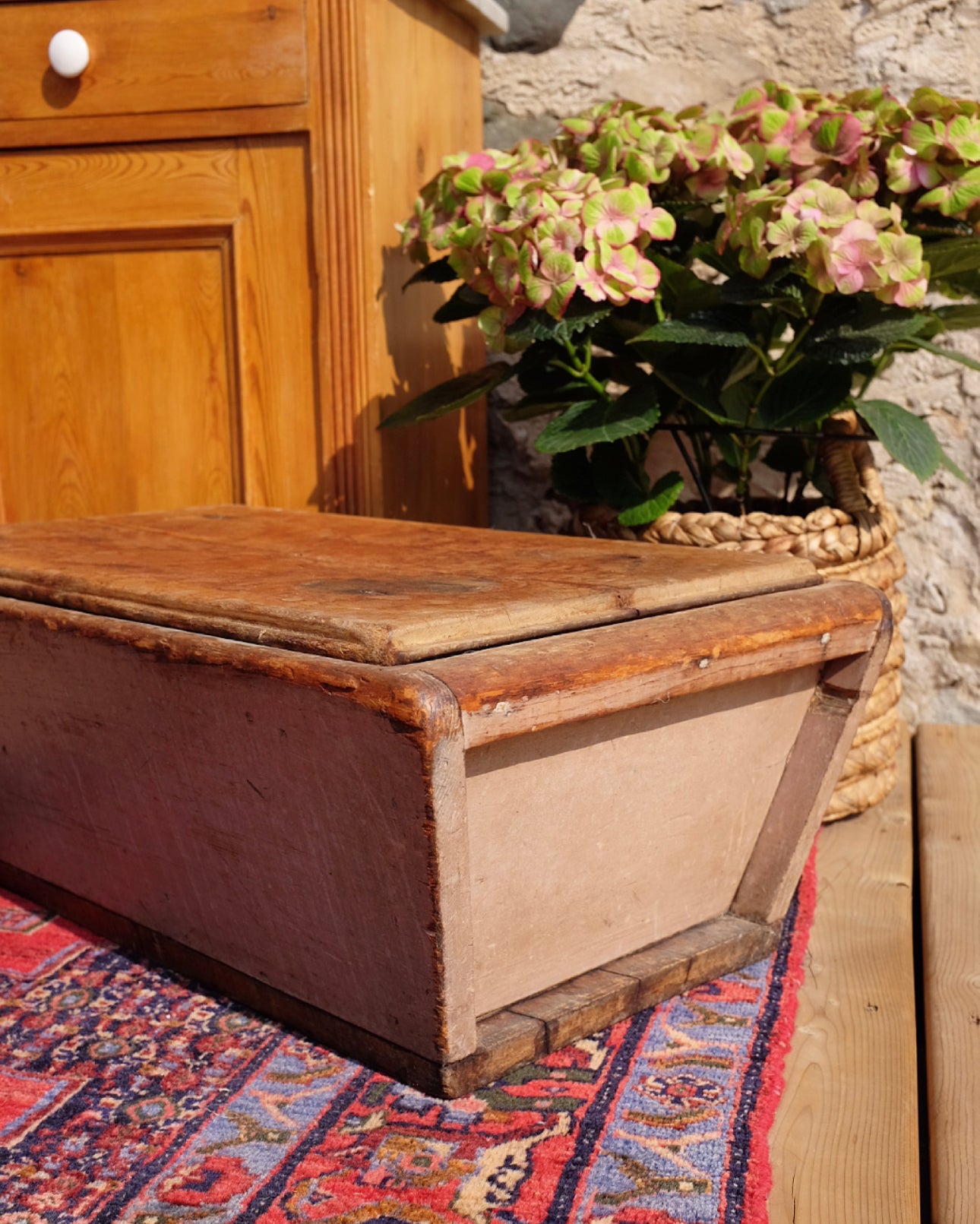 Antique Extra Large Dough Box Chest with Lid