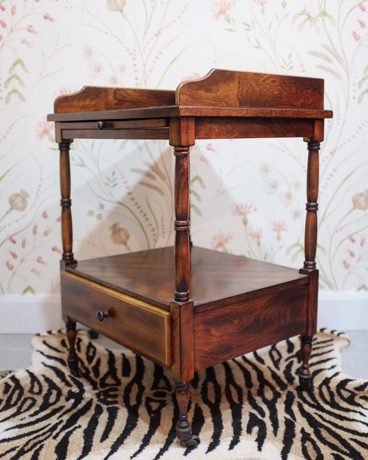 Tiger Wood Table on Casters