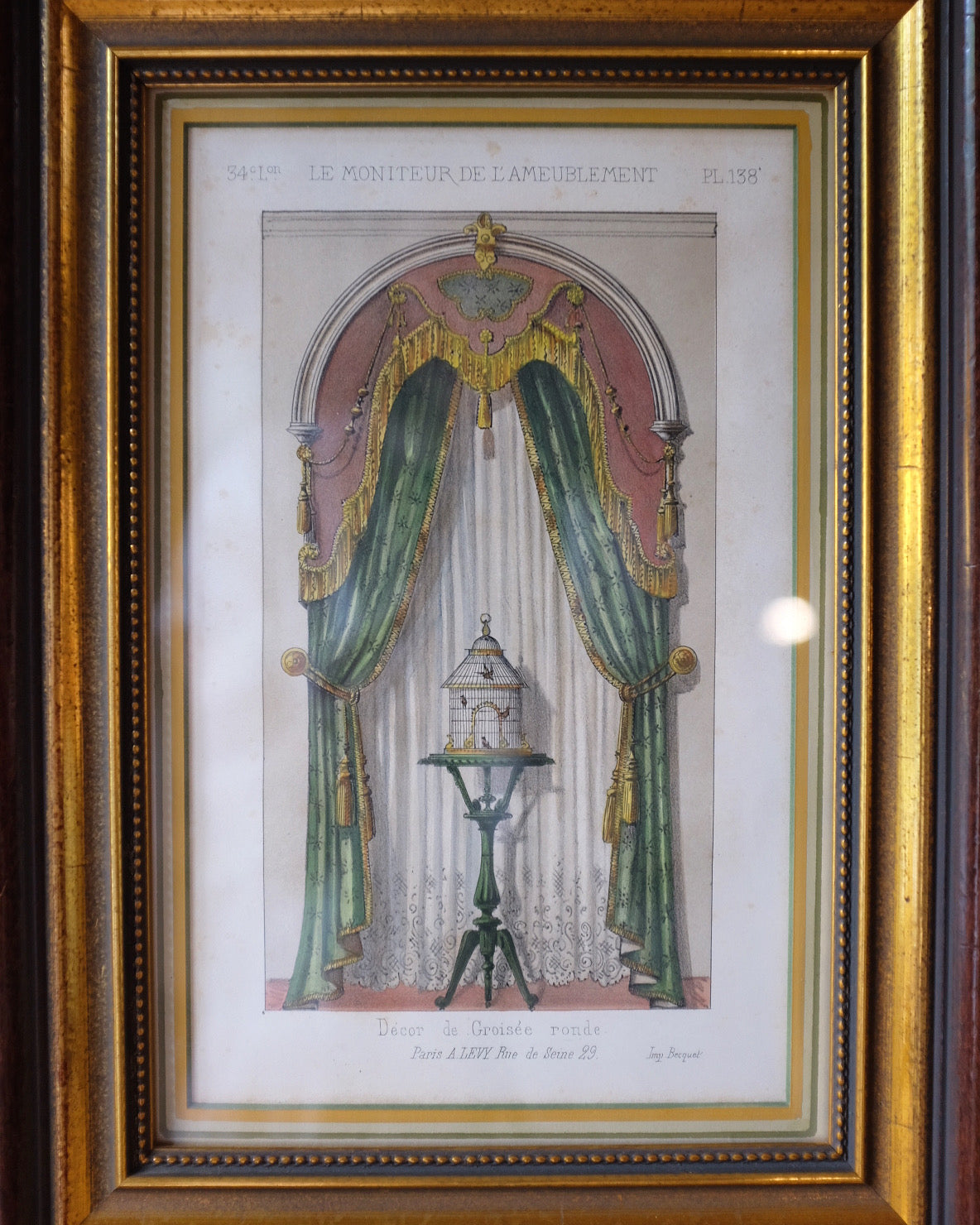 Set of 3 "Le Moniteur de L'Ameublement" Lithographs