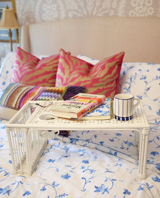 White Wicker Breakfast Tray