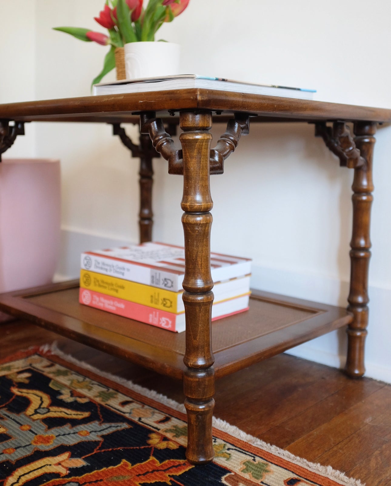 Faux Bamboo Table with Fretwork