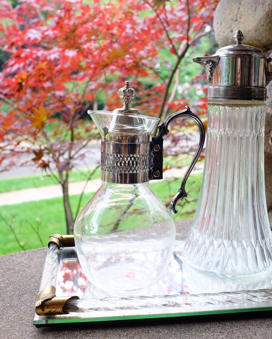Glass and Silver Coffee Carafe