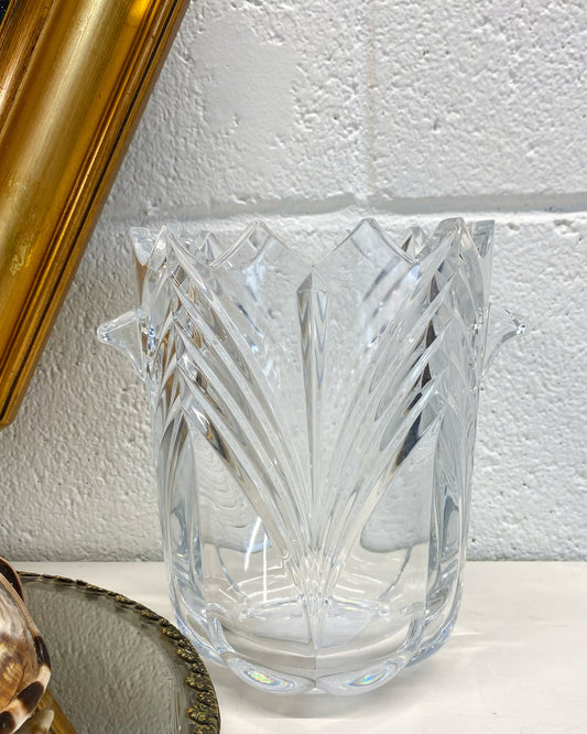 Cut Crystal Vase with Handles